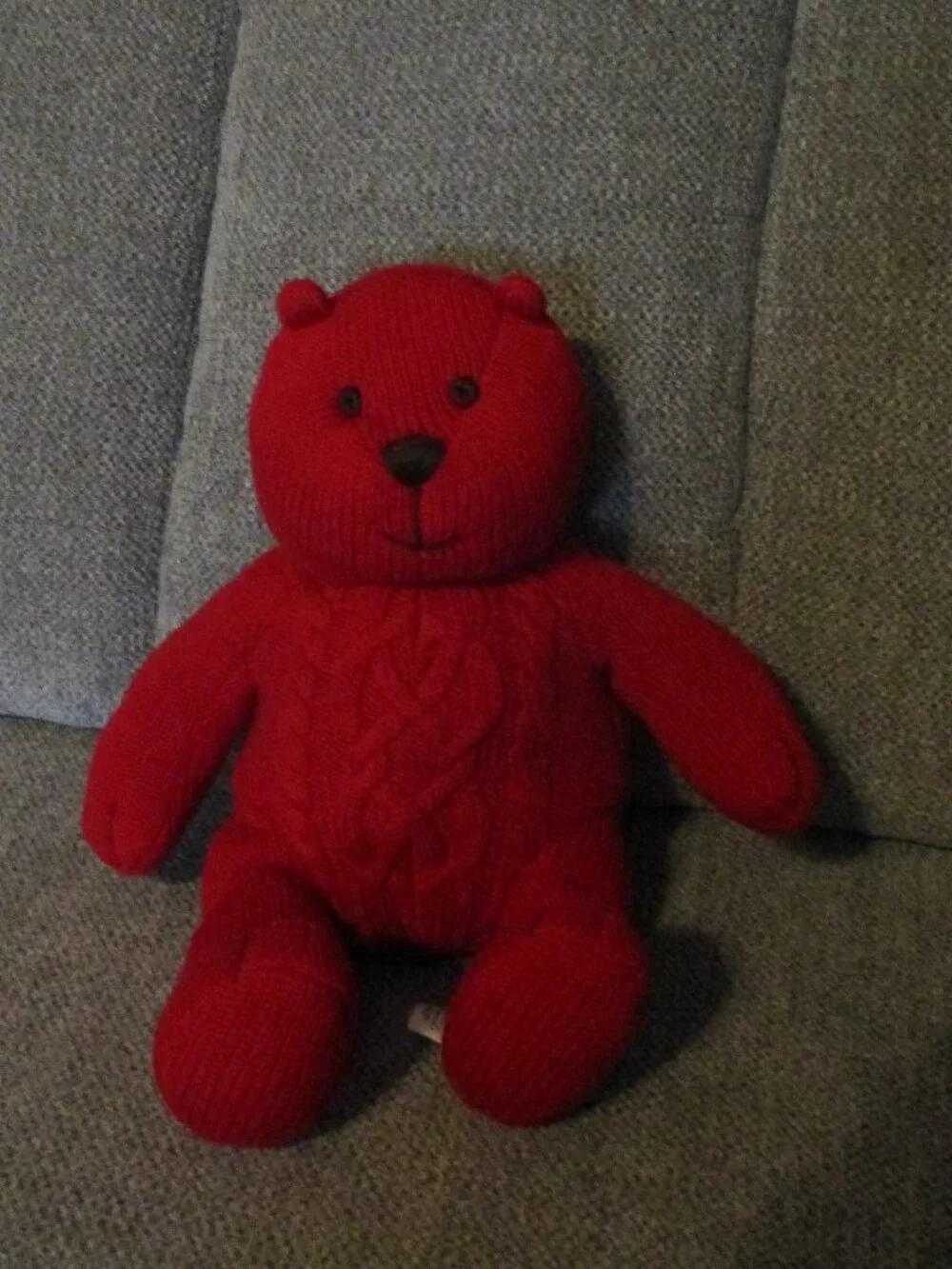 Vintage 2005 Lullaby Red Cable knit Bear Baby Gap Musical RARE  Video